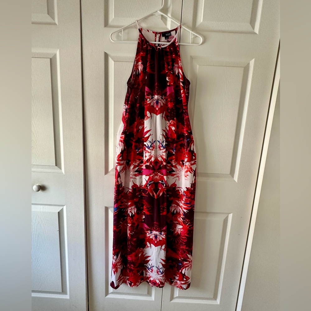 a.n.a Red and White Floral Maxi Dress